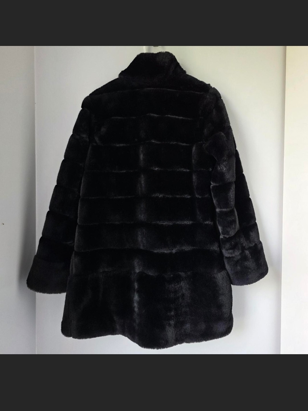 Jones New York Black Faux Fur Quilted Jacket - Picture 4 of 6